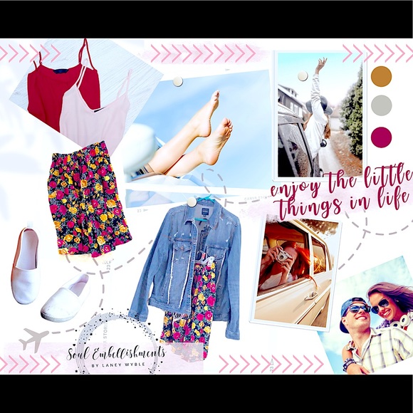 Love Bright✿Floral Print Comfy HighRise, Long Flowy Bermuda Shorts w/Pockets| HP - Picture 7 of 16